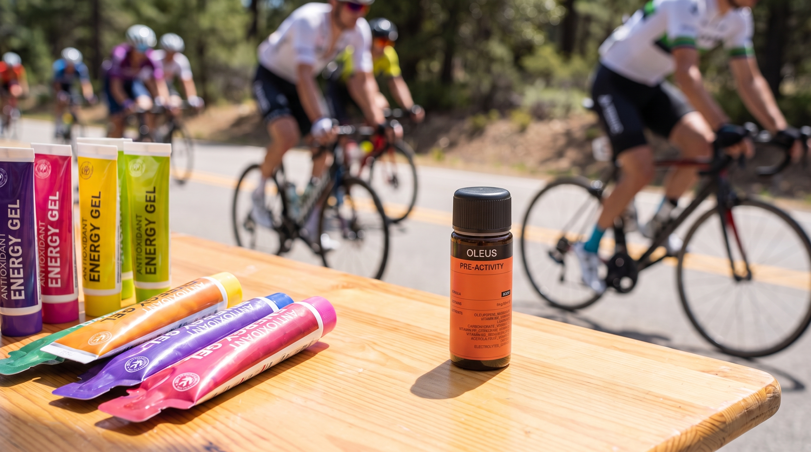 Antioxidant gels vs Olive leaf extract for cyclists